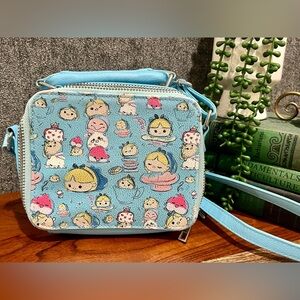 Disney Store Alice in Wonderland Tsum Tsum Crossbody Bag Purse Blue